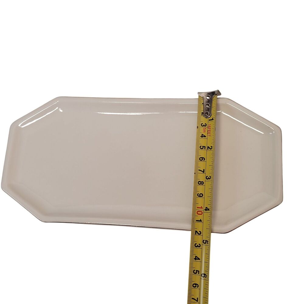 Kassatex St. Honore Rectangular Porcelain Tray With Gold Trim Bath Accessories - Picture 8 of 11